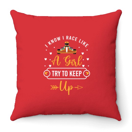 Kart Karting Kart Driver Success Throw Pillows