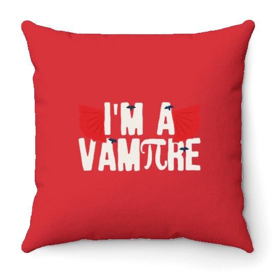 Pi Day I m A Vampire Math Teacher Student Gift Throw Pillows