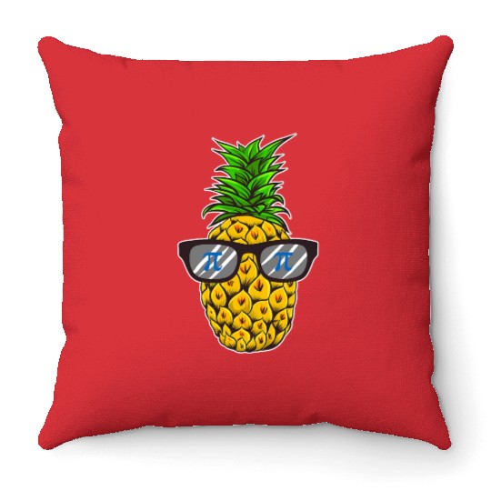 Pi Day Funny Pineapple Math Nerds Geeks Pi Symbol Throw Pillows