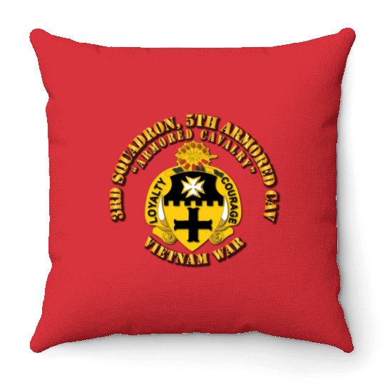 Army 3rd Squadron 5th Armored Cav Vietnam War Throw Pillows