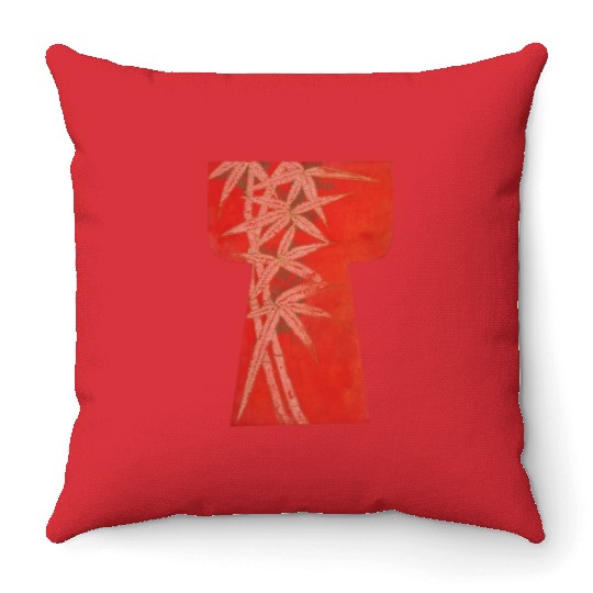 Kimono old fabric design Throw Pillows
