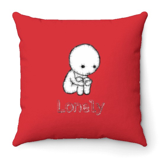 Lonely : for all people who are alone Throw Pillows