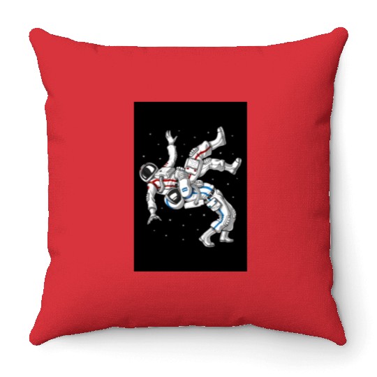 Jiu-Jitsu Astronauts Throw Pillows