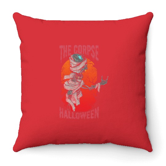 Mummy Creepy Anubis Throw Pillows