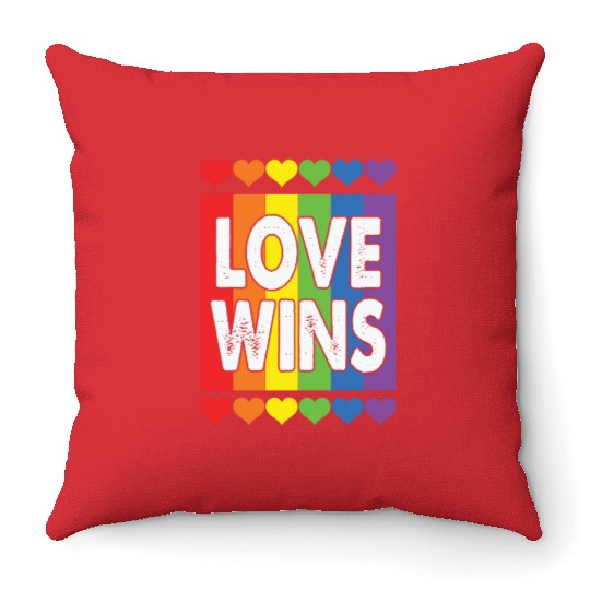 LBGT Flag Gay Pride Human Love Wins Throw Pillows