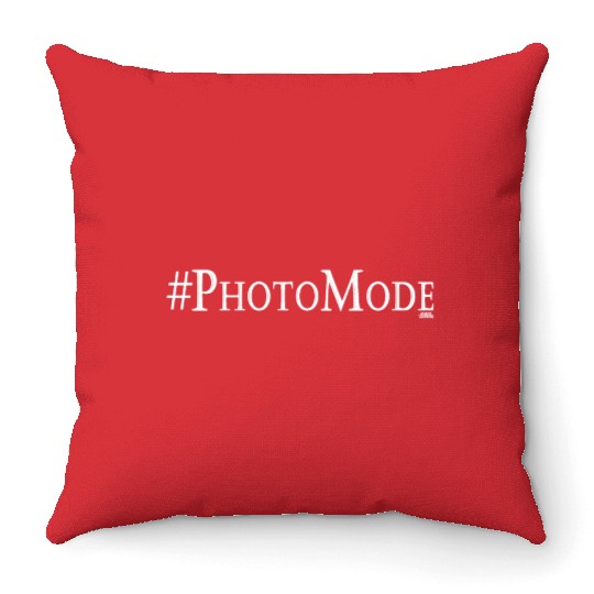 Hashtag PhotoMode By Raider Warrior Throw Pillows