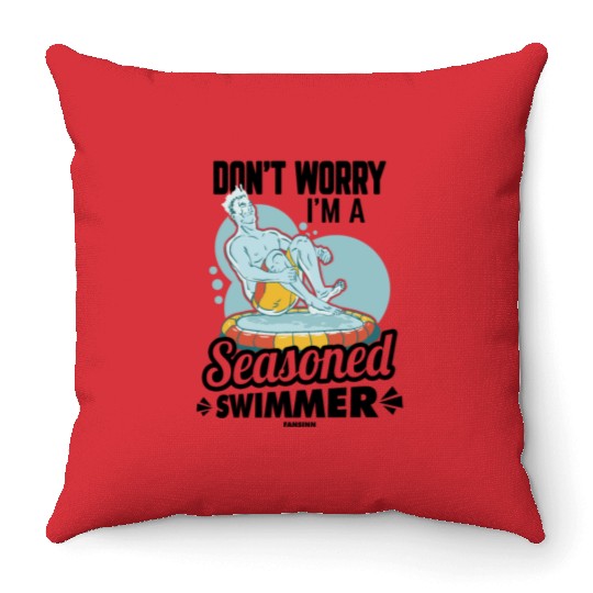 To swim Throw Pillows