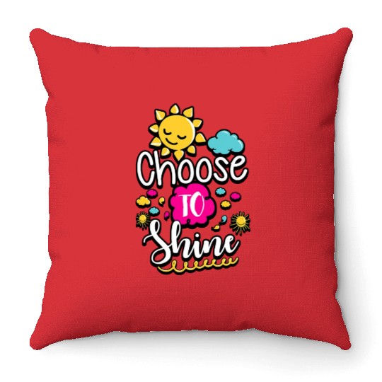 Choose To Shine Teacher Growth Mindset Throw Pillows
