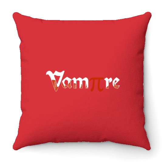 Vampire Funny Halloween PI Day Joke Costume Math Throw Pillows
