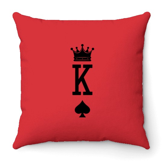 King of Spades Playing Cards, Gift for Men Throw Pillows