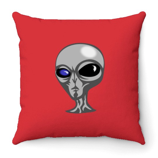 Roswell New Mexico Grey Alien Throw Pillows