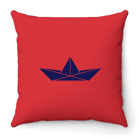 Paper Boat / Paper Ship / Icon Throw Pillows