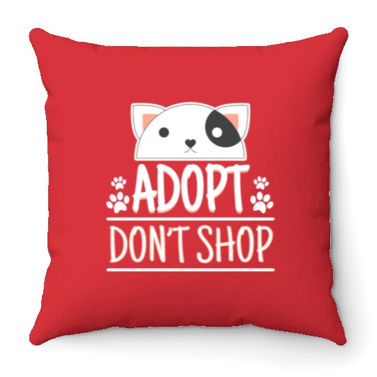 Adopt Dont Shop Pet Adoption Awareness Throw Pillows