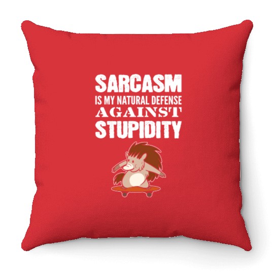 Natural Defense Sarcastic Person Gift Throw Pillows
