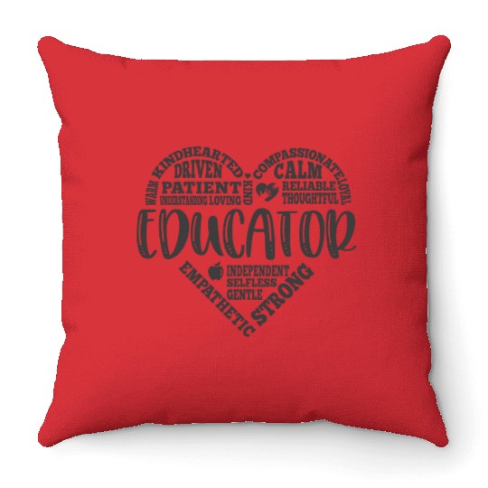 Educator Teacher appreciation subway art Throw Pillows