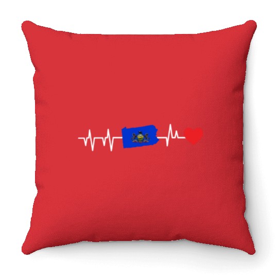Pennsylvania Heartbeat Gift Throw Pillows