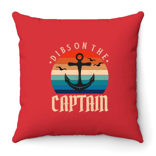 Dibs on the Captain Vintage Funny Quote Wife Throw Pillows