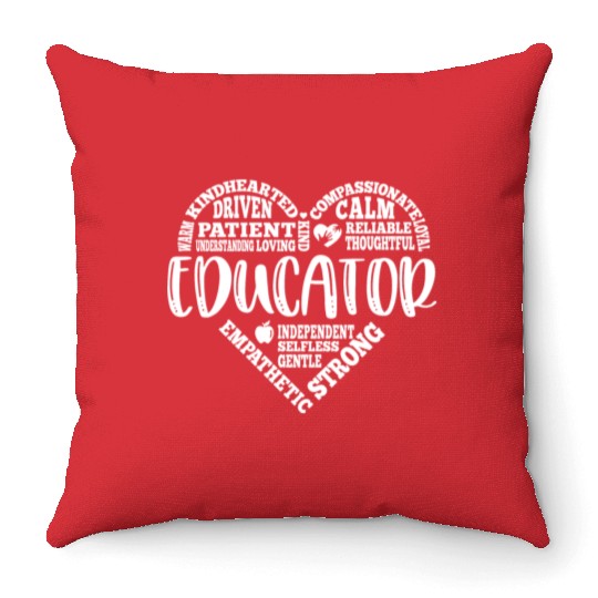 Educator Teacher appreciation subway art Throw Pillows