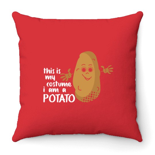 I Am A Potato Funny Throw Pillows