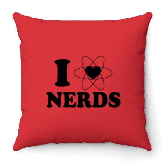 I LOVE NERDS Throw Pillows