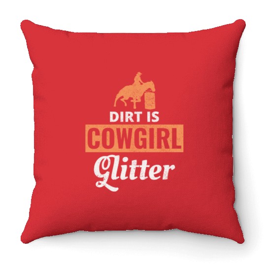 Barrel Racer Rodeo Racing Horse Riding Race Funny Throw Pillows