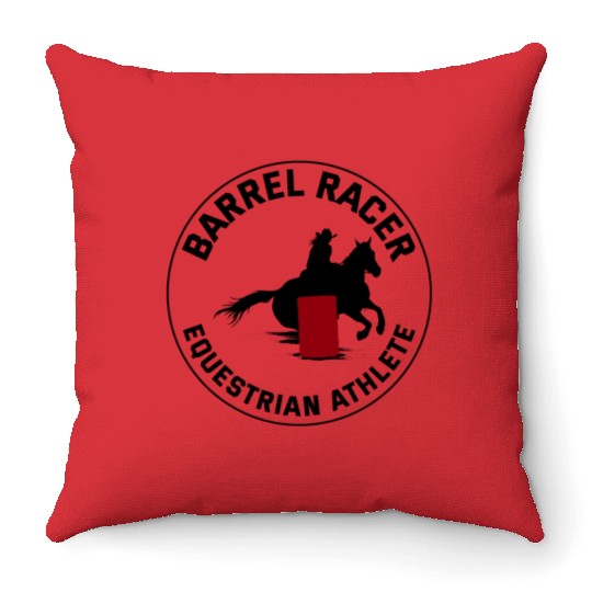 Barrel Racer Rodeo Racing Horse Riding Race Funny Throw Pillows