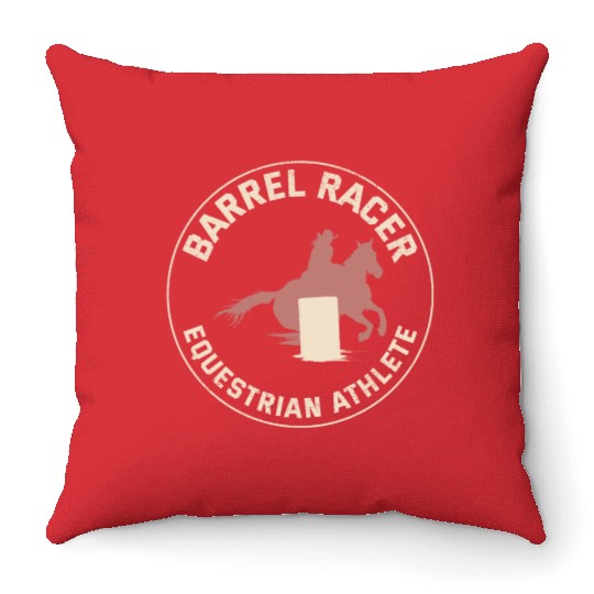 Barrel Racer Rodeo Racing Horse Riding Race Funny Throw Pillows
