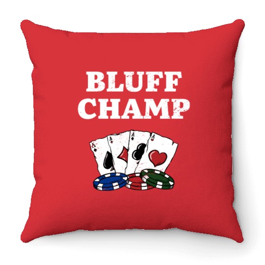 Bluff Champ Card Games Poker Card Player Poker Throw Pillows