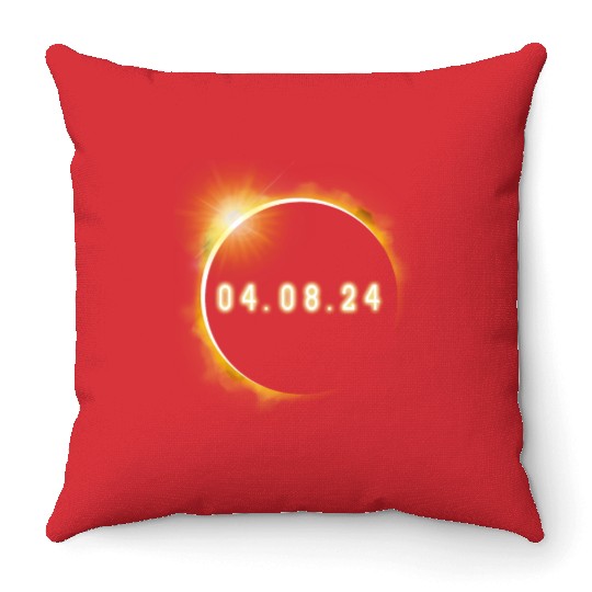 Total Solar Eclipse 4.08.24 Totality Solar Eclipse Throw Pillows