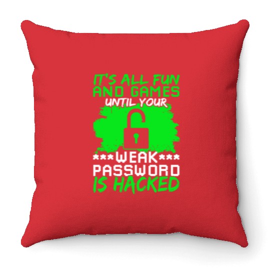 Ethical Hacker Password Cyber Security Throw Pillows