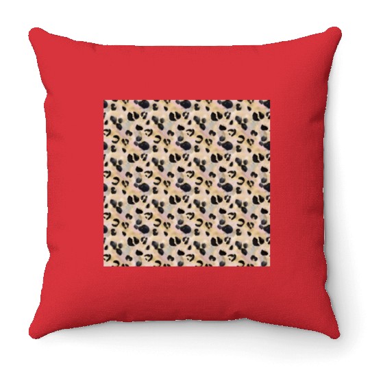 Pretty Leopard Animal Print Pattern Throw Pillows