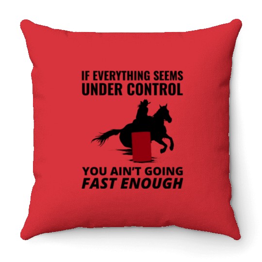 Barrel Racer Rodeo Racing Horse Riding Race Funny Throw Pillows