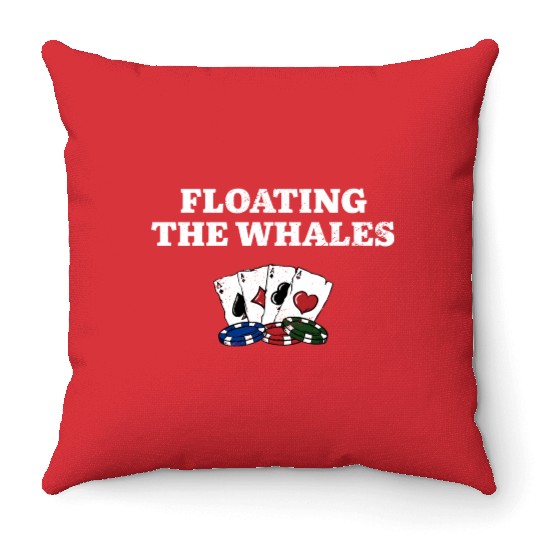 Floating the Whales Poker Card Games Poker Player Throw Pillows