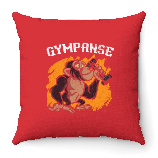 Gympanse Chimpanzee Monkey Animal Zookeeper Throw Pillows