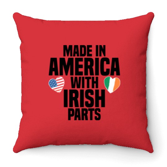 MADE IN AMERICA WITH IRISH PARTS Throw Pillows