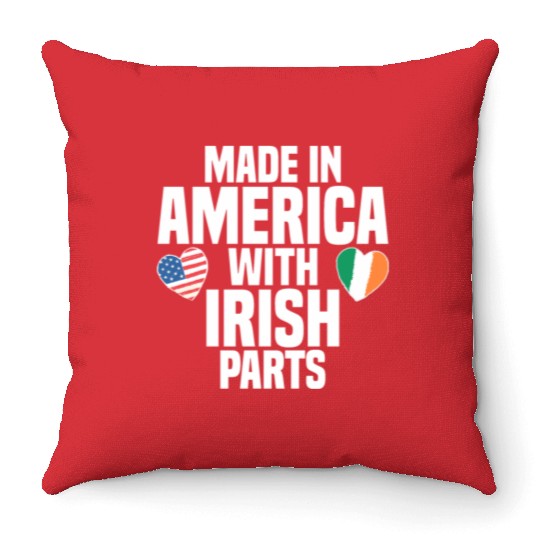 MADE IN AMERICA WITH IRISH PARTS Throw Pillows