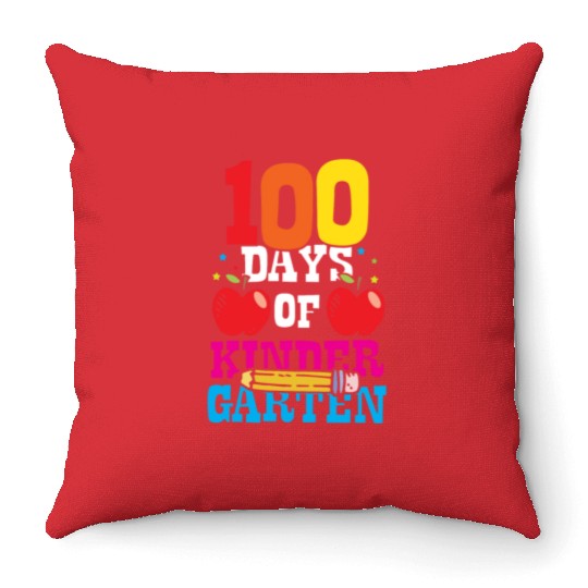 100 Days Of Kindergarten Sweet Cute Sayings Team Throw Pillows