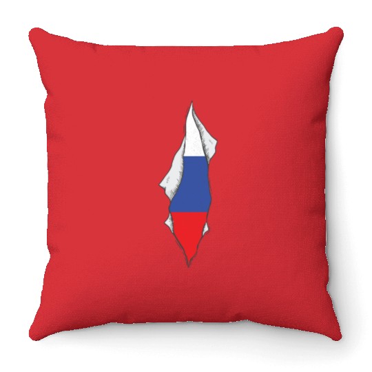 Russia flag proud Russian Throw Pillows