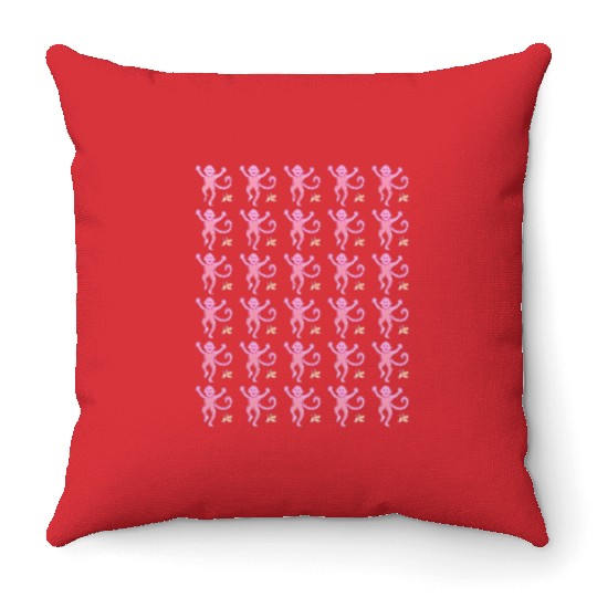Preppy Monkey Throw Pillows