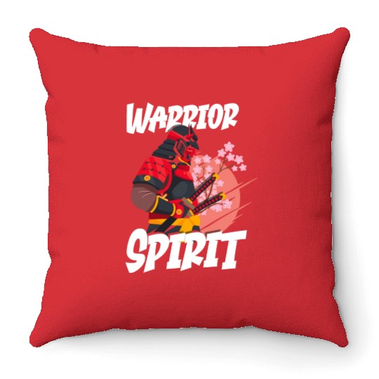 Japan Aikido Jiujitsu Warrior Throw Pillows