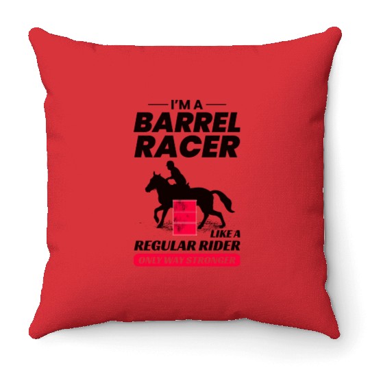 Barrel Racer Rodeo Racing Horse Riding Race Funny Throw Pillows