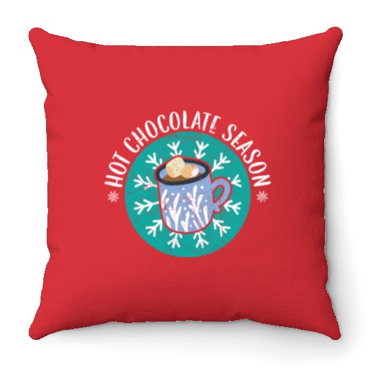 Hot Chocolate Season Snow Winter Season Drink Throw Pillows