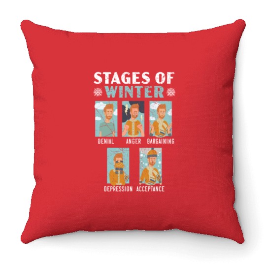 Stages Of Winter Snow Snowy Climate Winter Season Throw Pillows