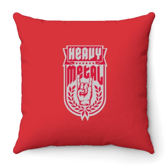 Laurel wreath heavy metal Throw Pillows