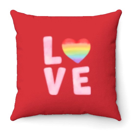 Lgbtq Gay Pride Month Rainbow Love Is Love Throw Pillows