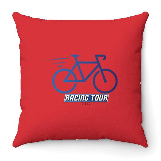 Bicycle Racing Tour 2022 Throw Pillows