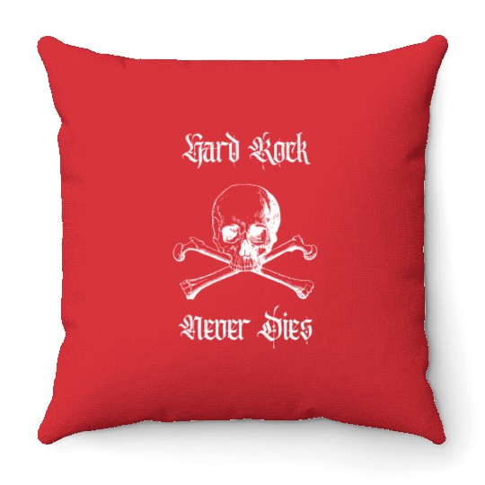 Hard Rock Never Dies Throw Pillows