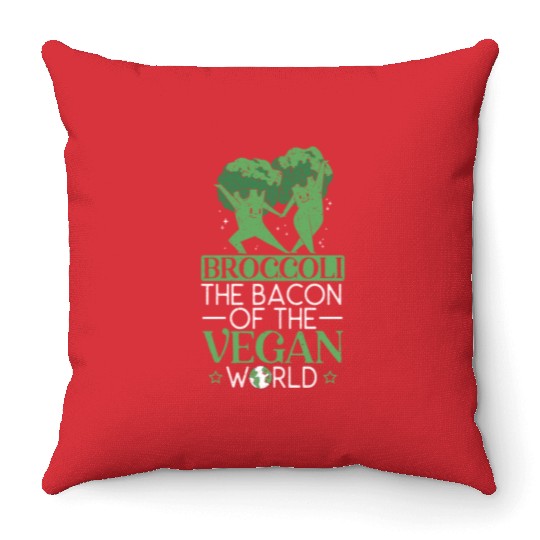 Broccoli The Bacon Of The Vegan World Broccoholic Throw Pillows