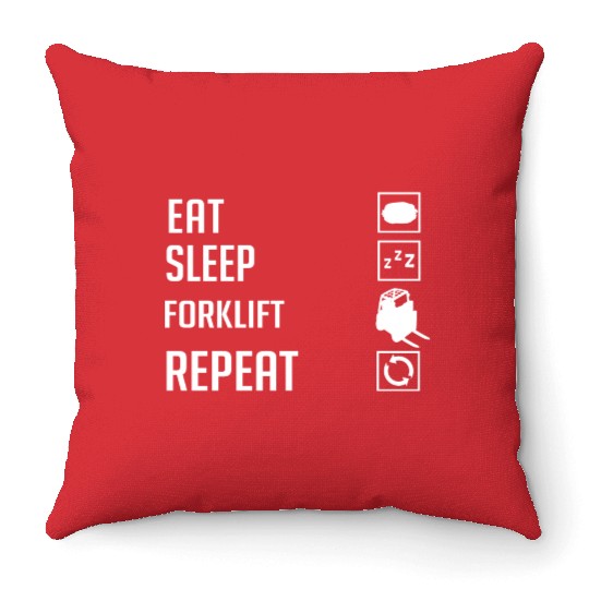 Forklift Operator Driver Lift Truck Training Throw Pillows