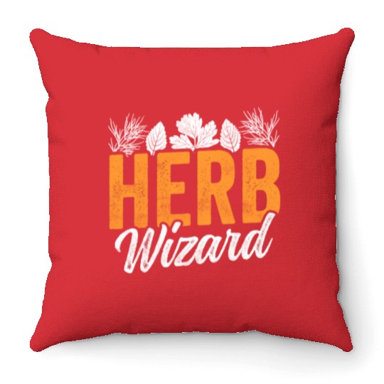 Herbs Wizard Herbalist Herbalism Gardening Herb Throw Pillows